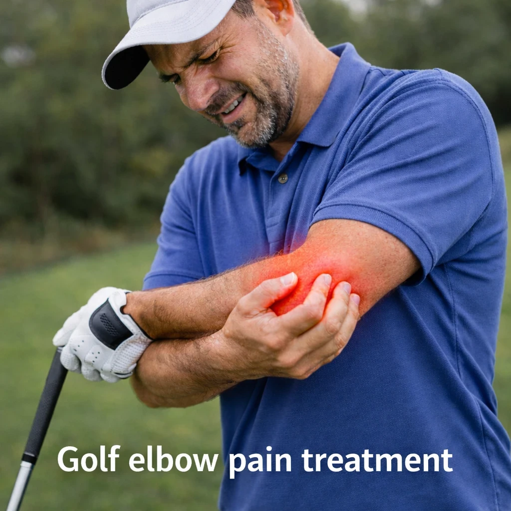 Golf elbow pain treatment image