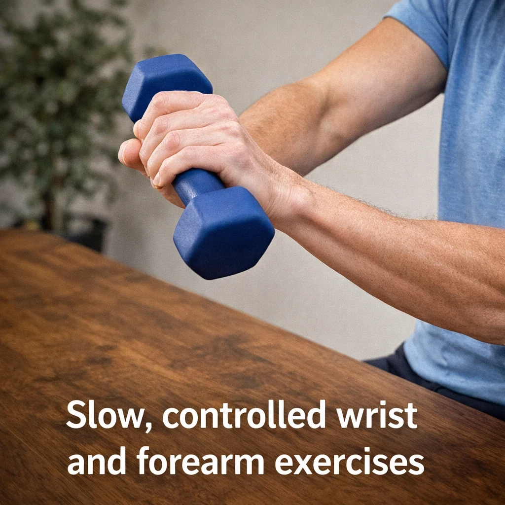 Slow controlled wrist and forearm exercises image