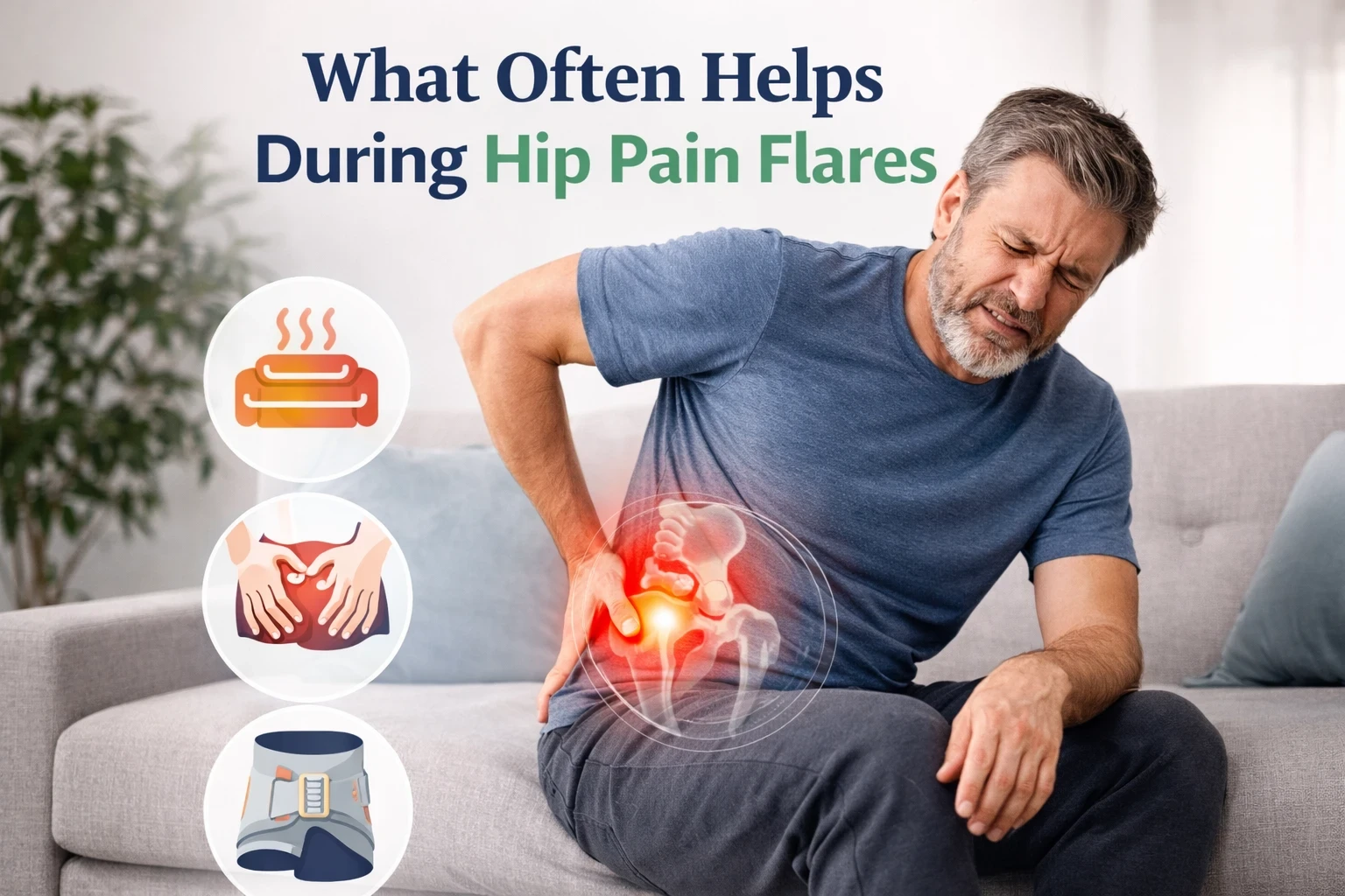What often happens during hip pain flares image