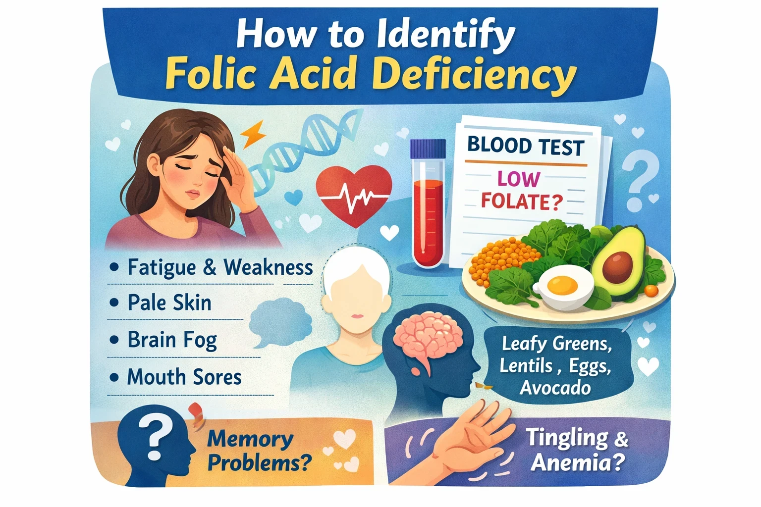 How to identify folic acid deficiency image