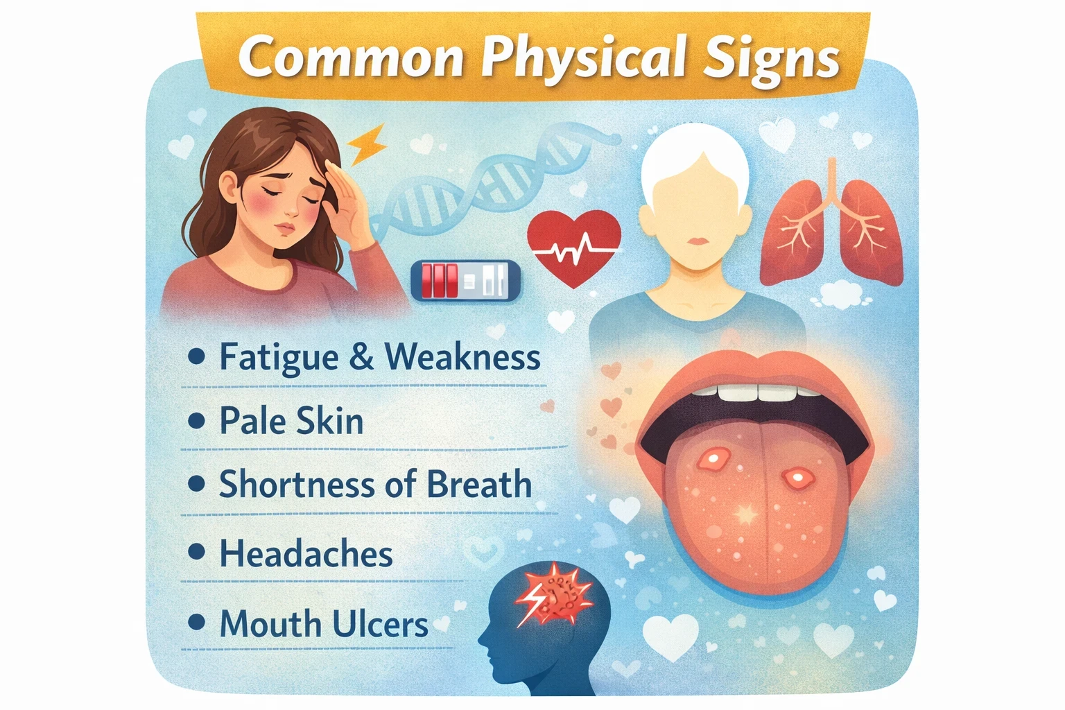 Common physical signs of folate deficiency image