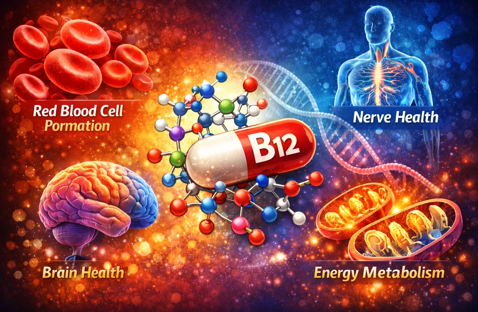 Core benefits of vitamin B12 image
