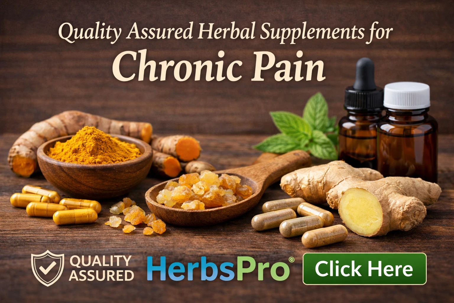 Quality assured herbal supplements for chronic pain HerbsPro image