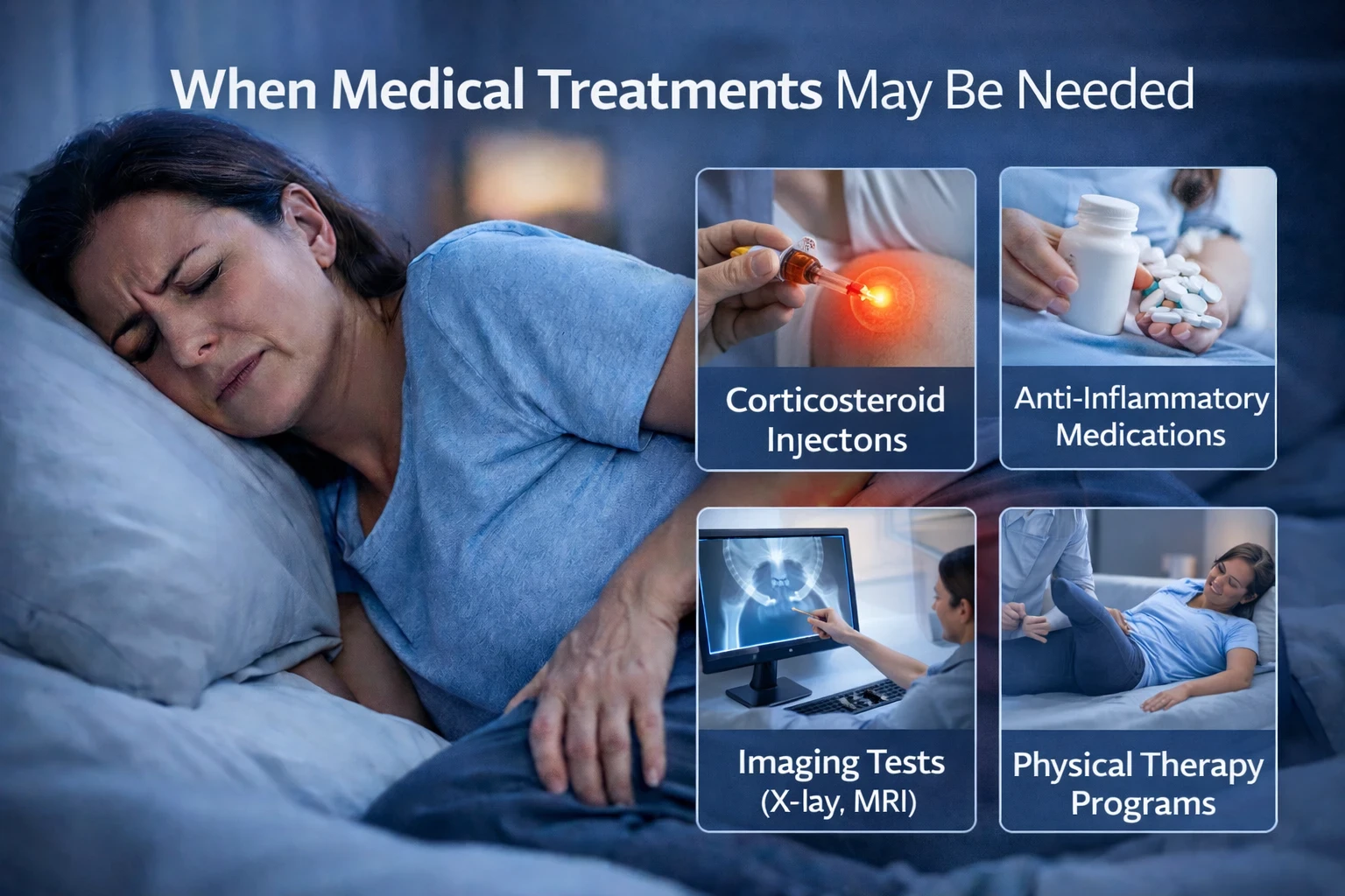 When medical Treatments may be needed for hip pain image