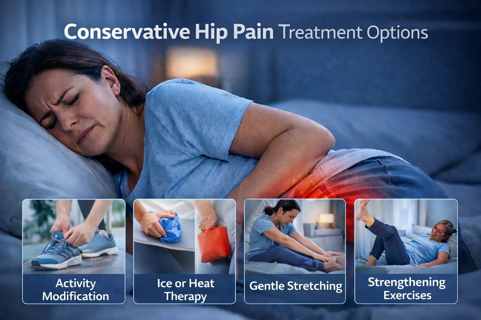 Conservative Hip Pain Treatment options image