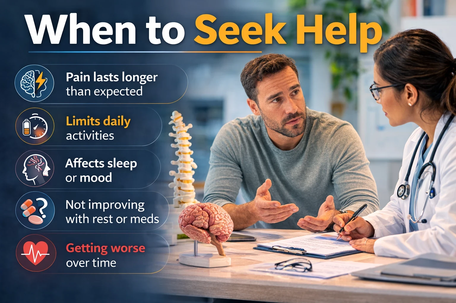 When to Seek help with pain image