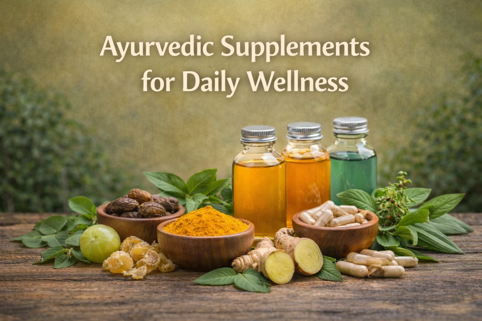 Ayurveda daily wellness supplements image