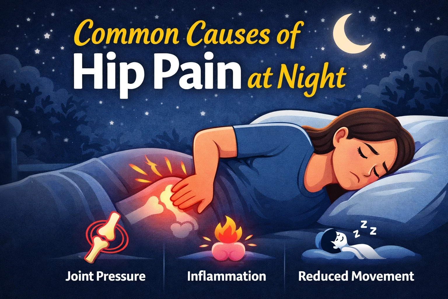 Common causes of hip pain at night image