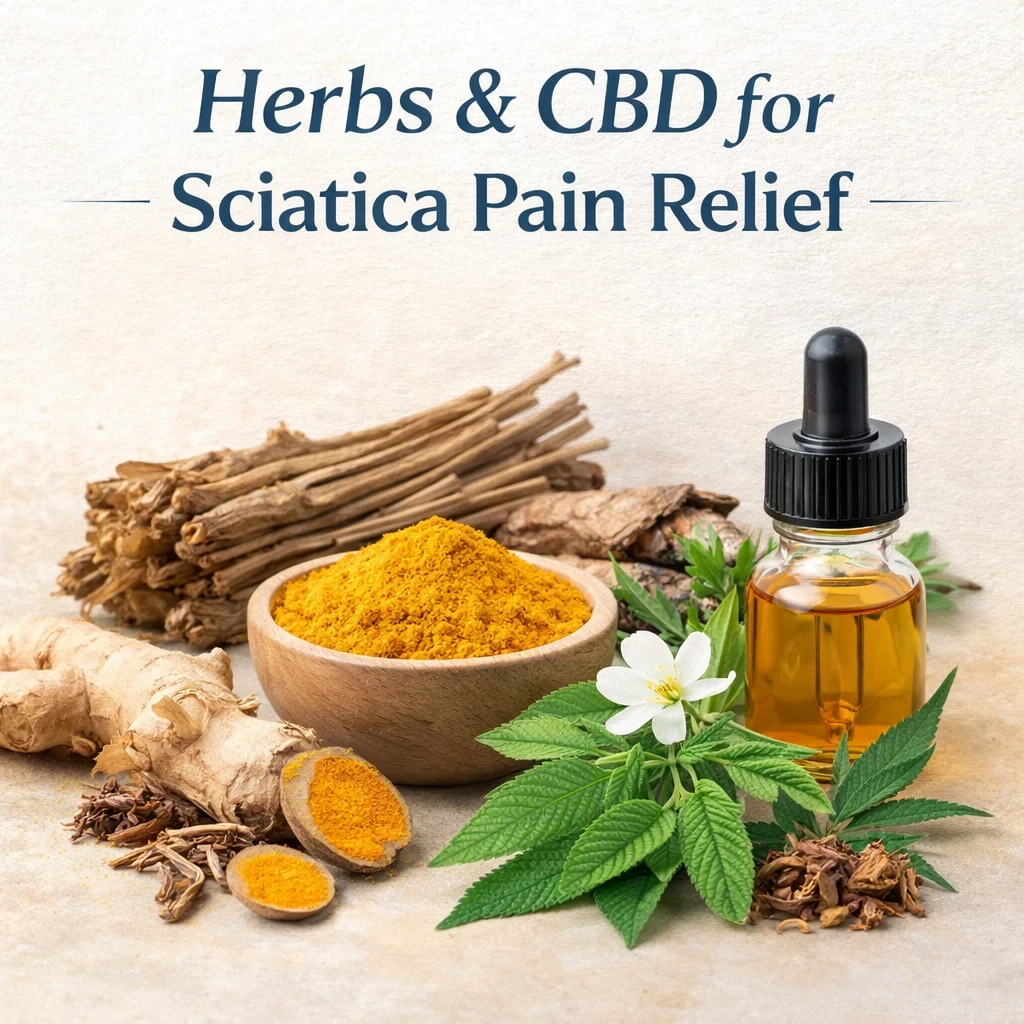 Herbs and CBD for sciatica pain relief image