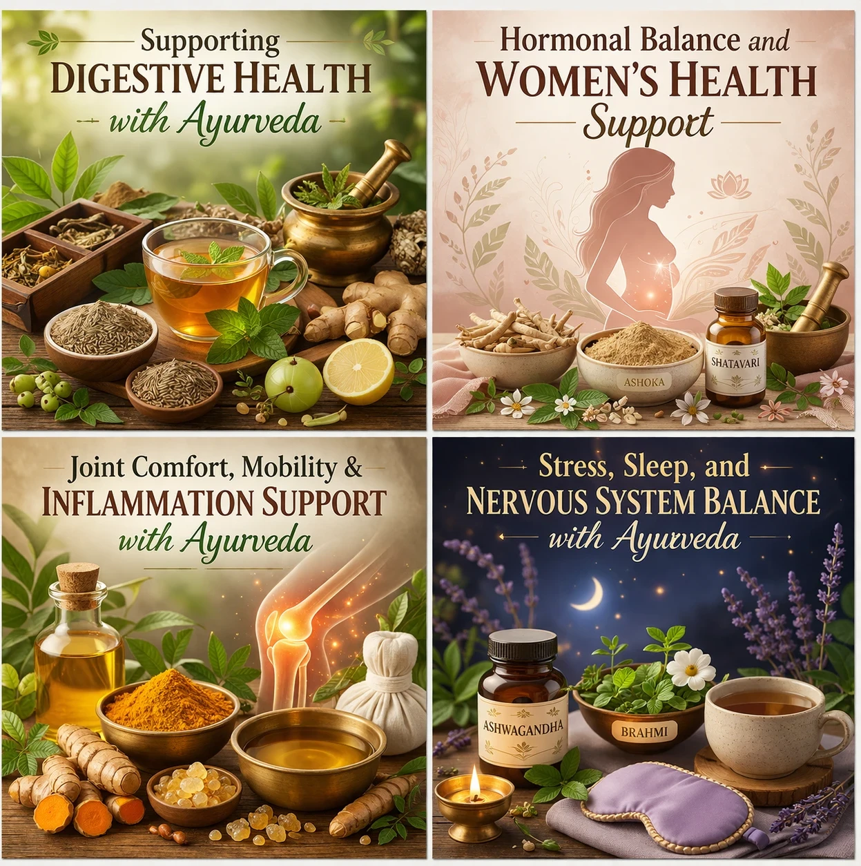 Ayurveda Products supporting menstrual, nervous system, inflammation and women’s health image