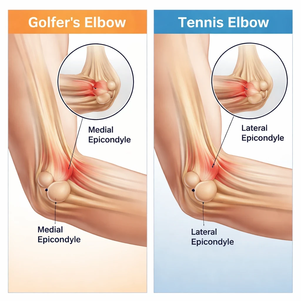 Golfers Elbow vs Tennis Elbow image 