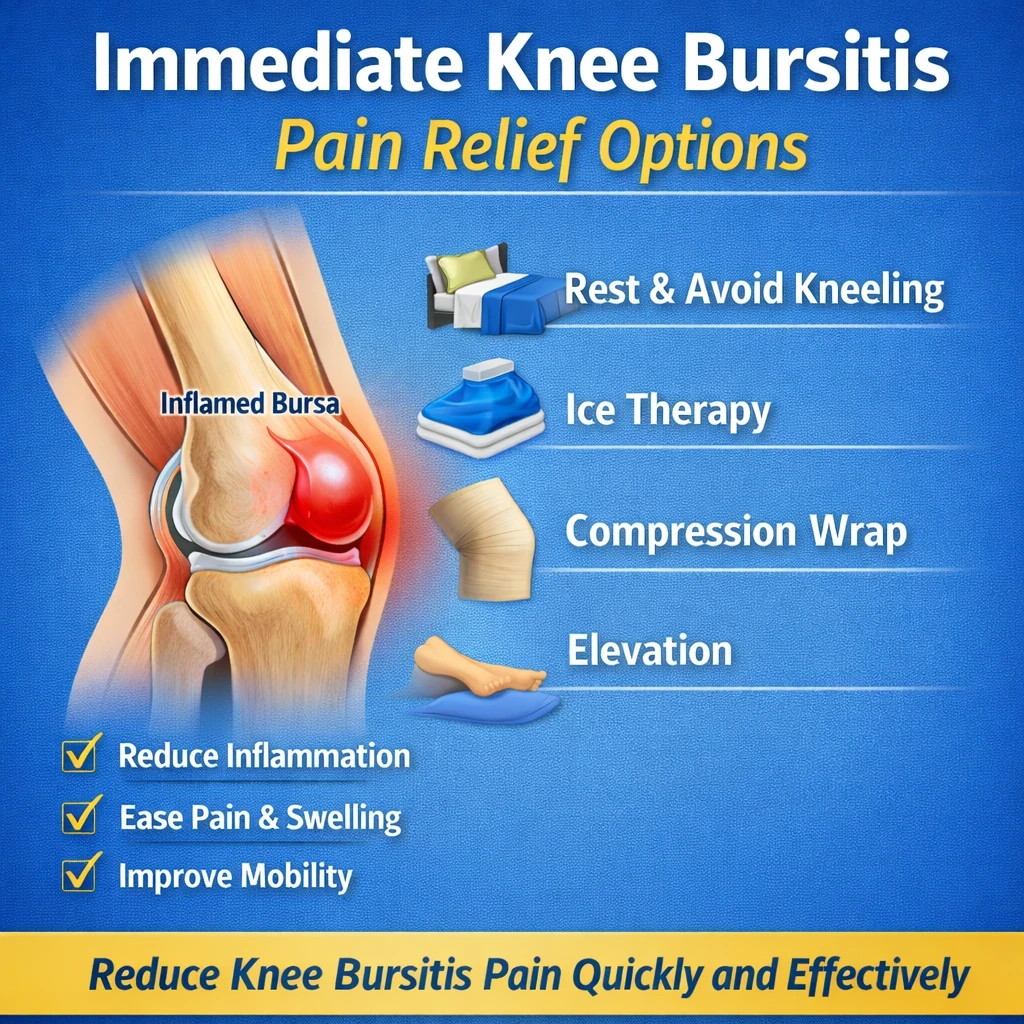 Immediate Knee Bursitis pain relief options image