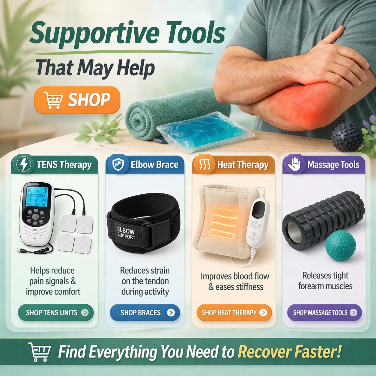 Supportive Tools That May Help golfers elbow pain relief fast image