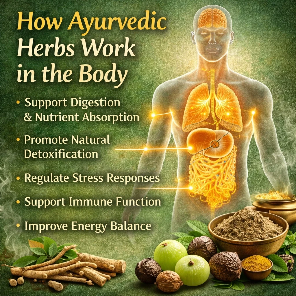 How Ayurvedic herbs work in the body image