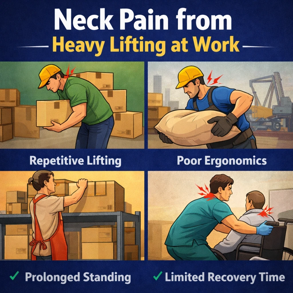 Neck Pain from heavy lifting at work image