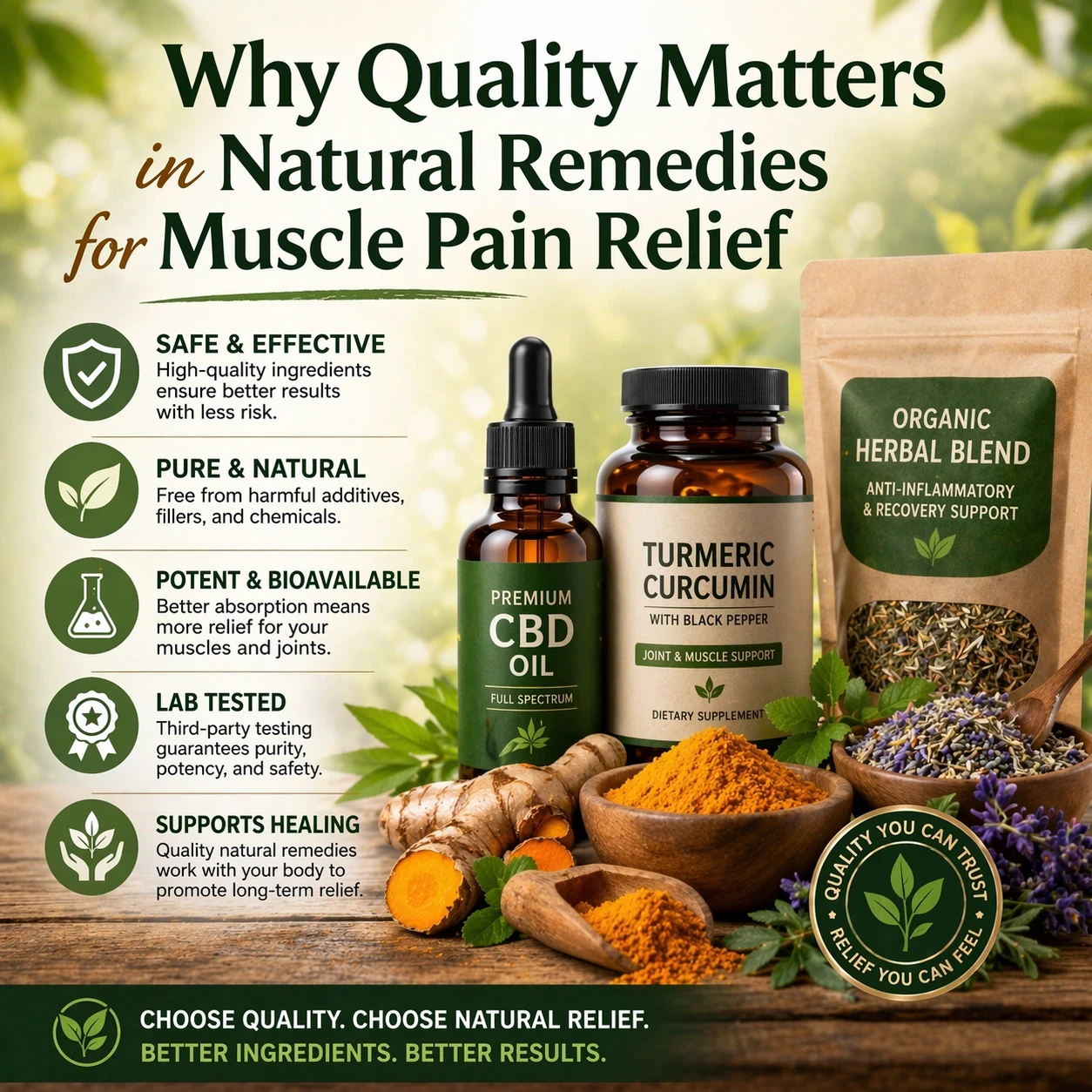 Why Quality Matters for muscle pain relief image