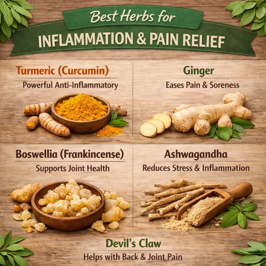 Best herbs for inflammation and pain relief image