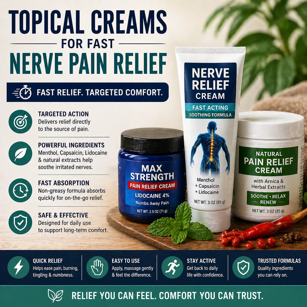Topical creams for fast nerve pain relief image
