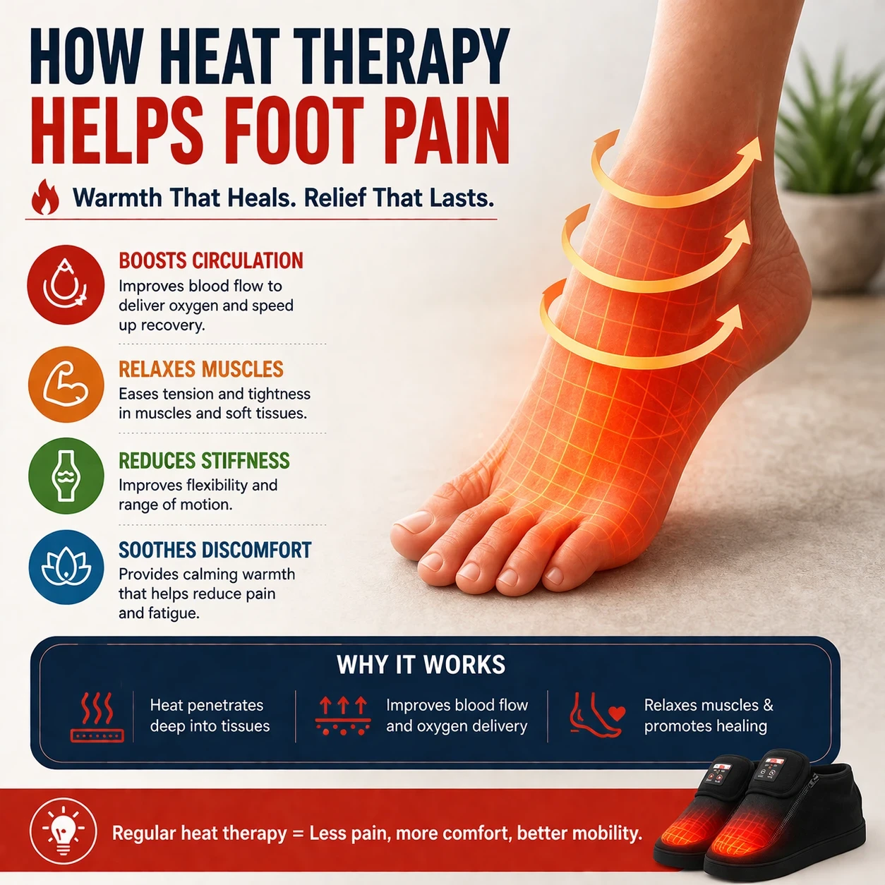 How heat therapy helps foot pain image