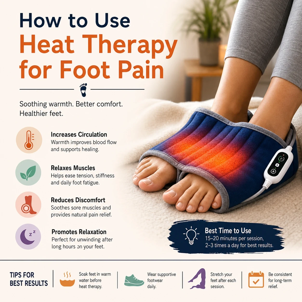 How to use heat therapy for foot pain image
