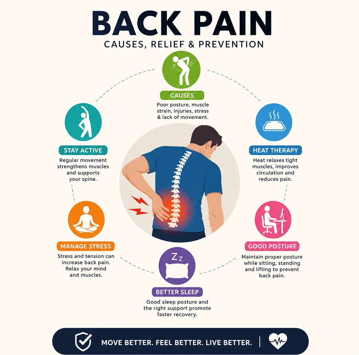 Back pain causes relief prevention image