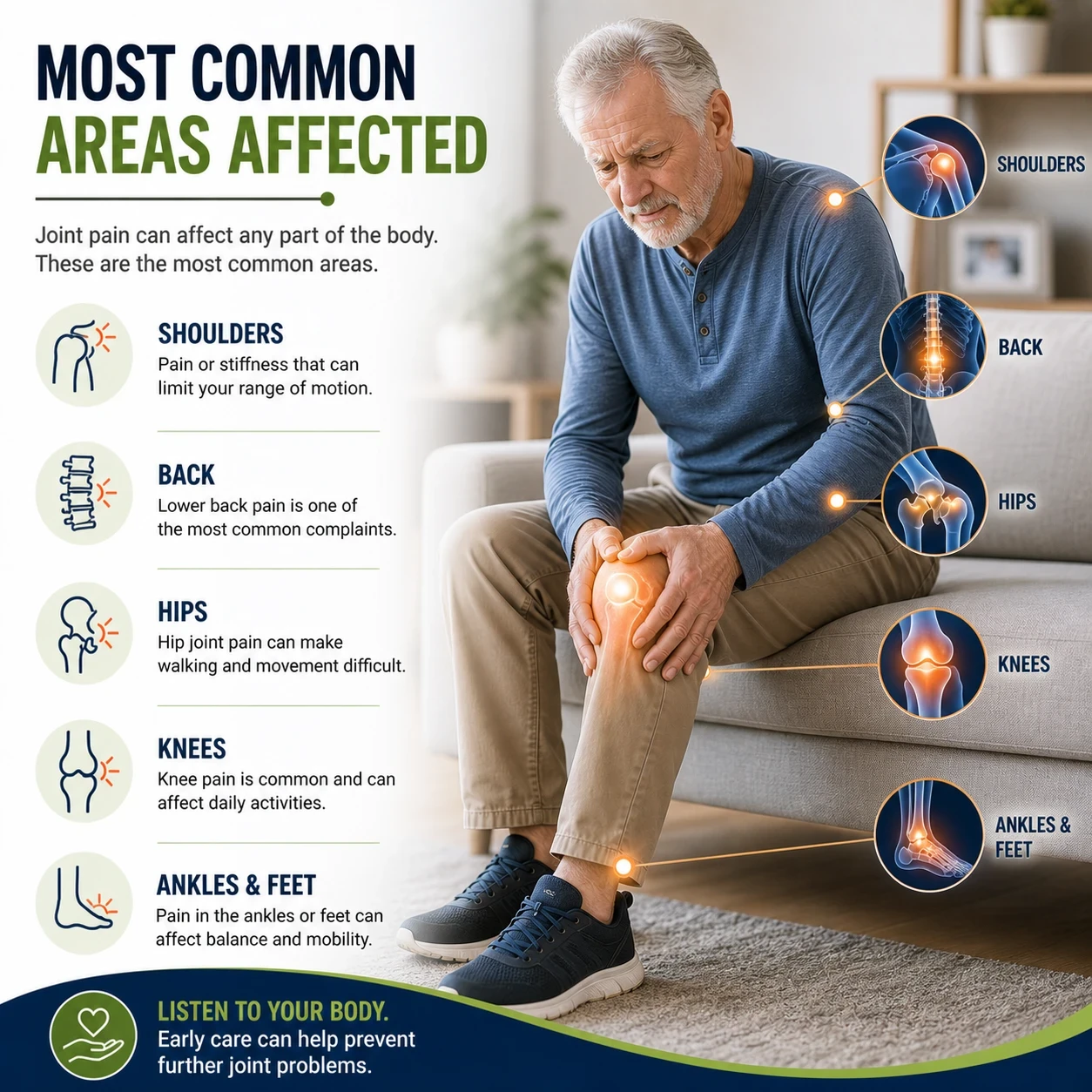 Most common areas affected image