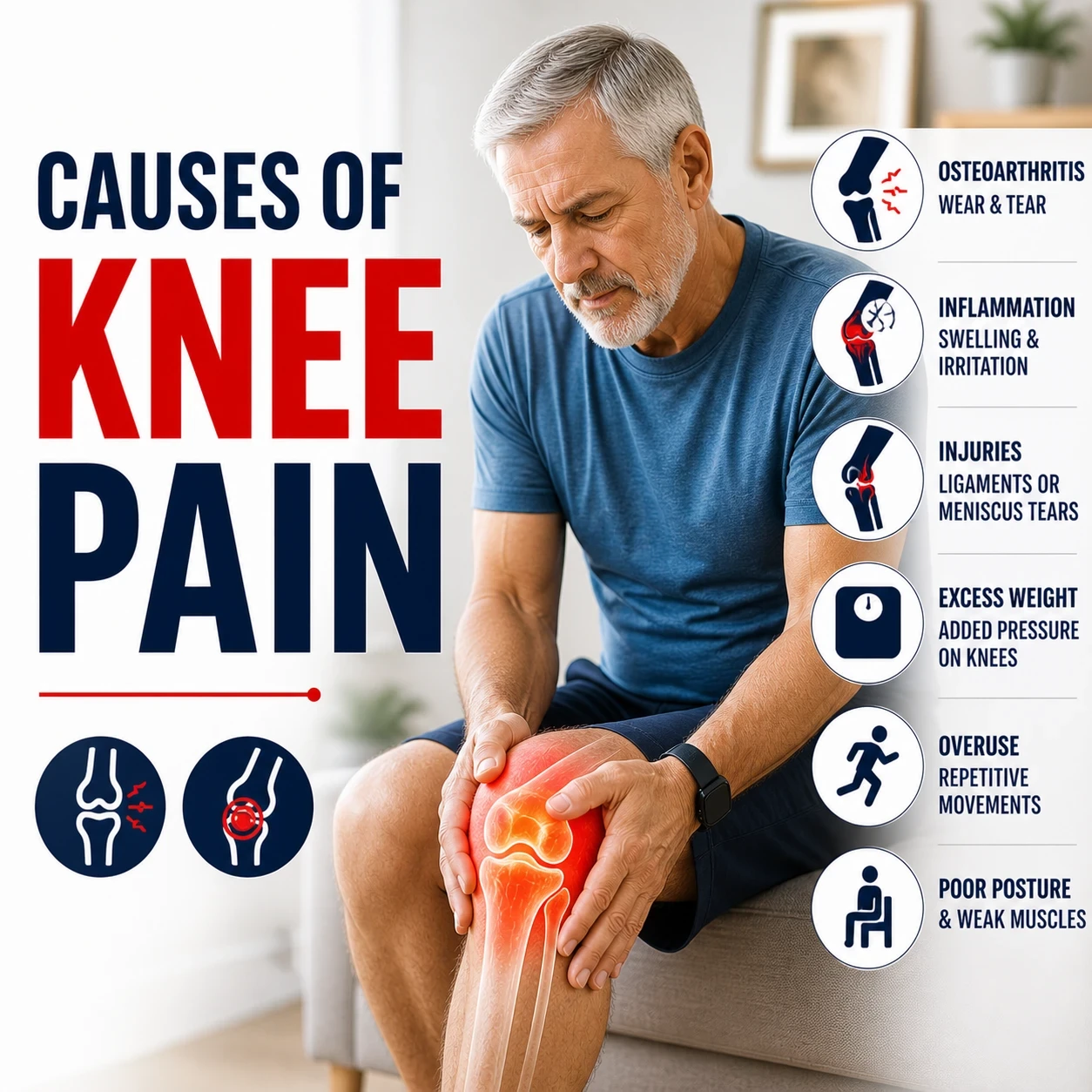Causes of knee pain image