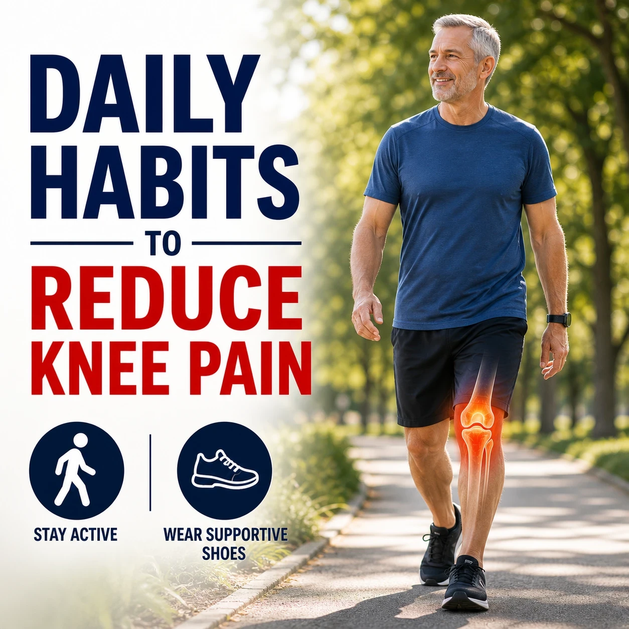 Daily habits to reduce knee pain image