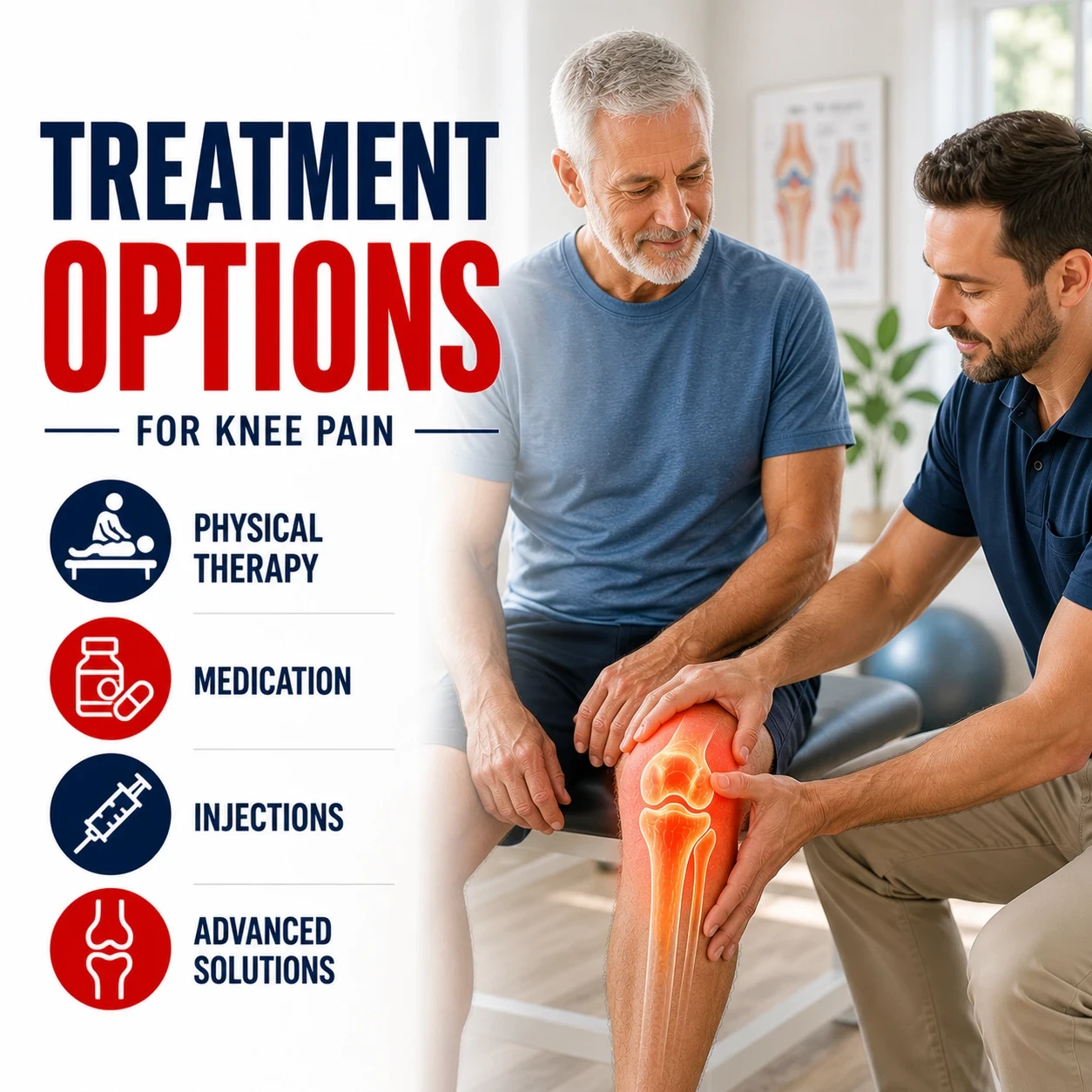 Treatment Options for knee fluid pain image