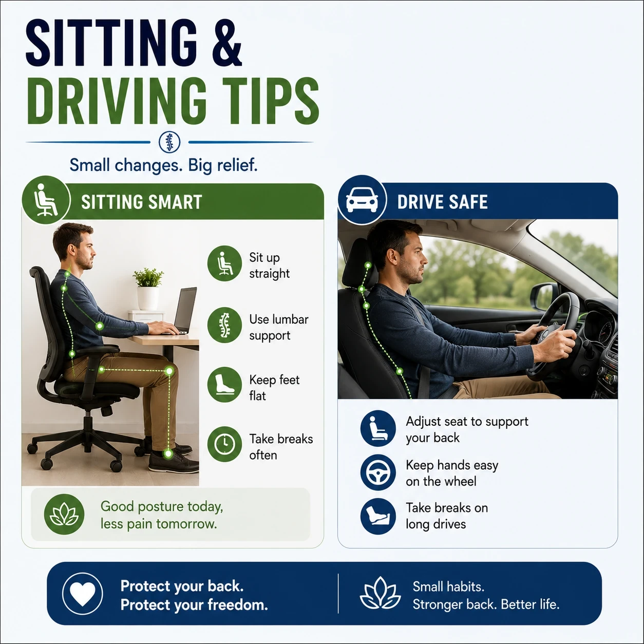 Sitting and Driving Tips living with sciatica pain image