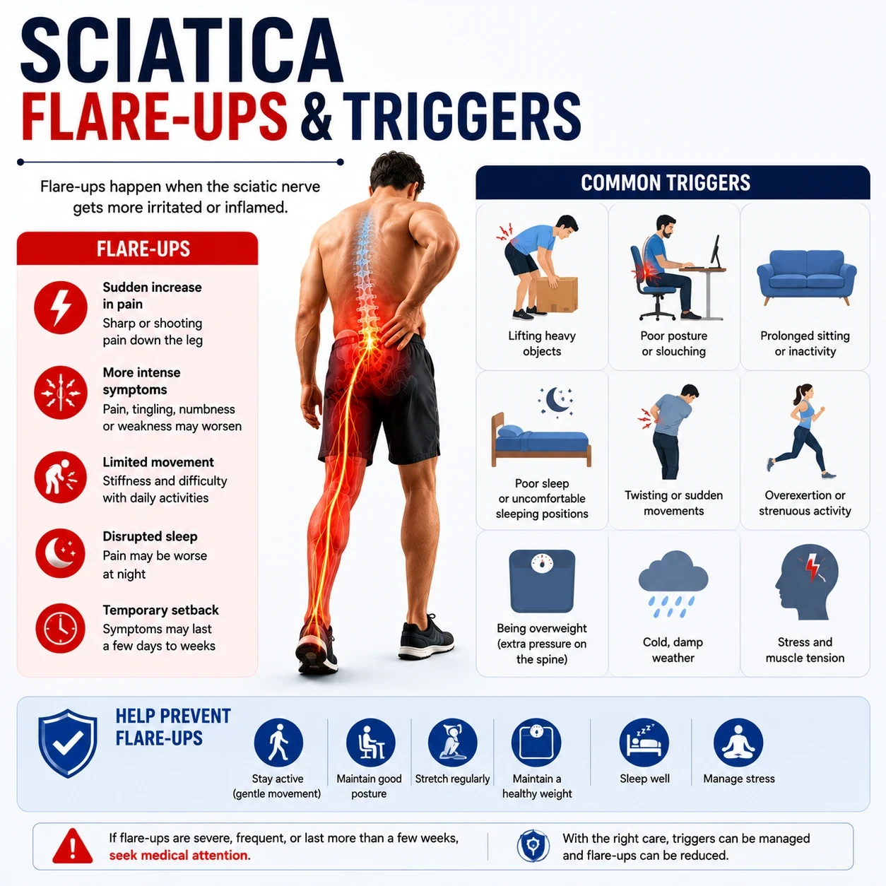 Sciatica flare-ups and Triggers image