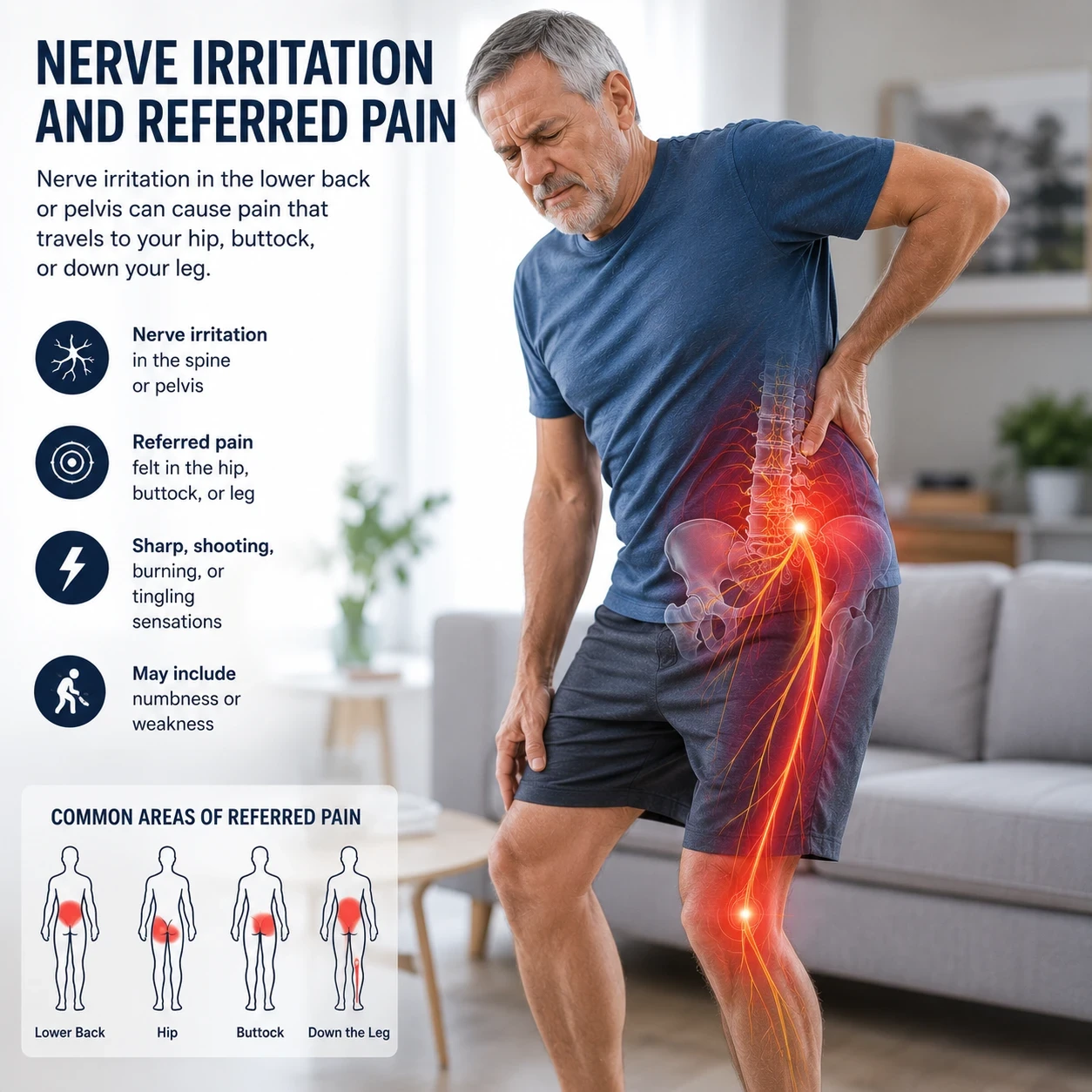 Nerve irritation and Referred pain image
