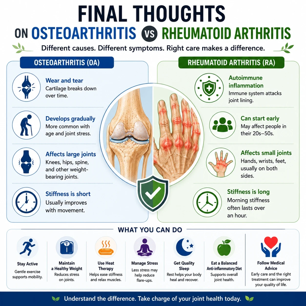 Final Thoughts osteoarthritis vs rheumatoid arthritis image