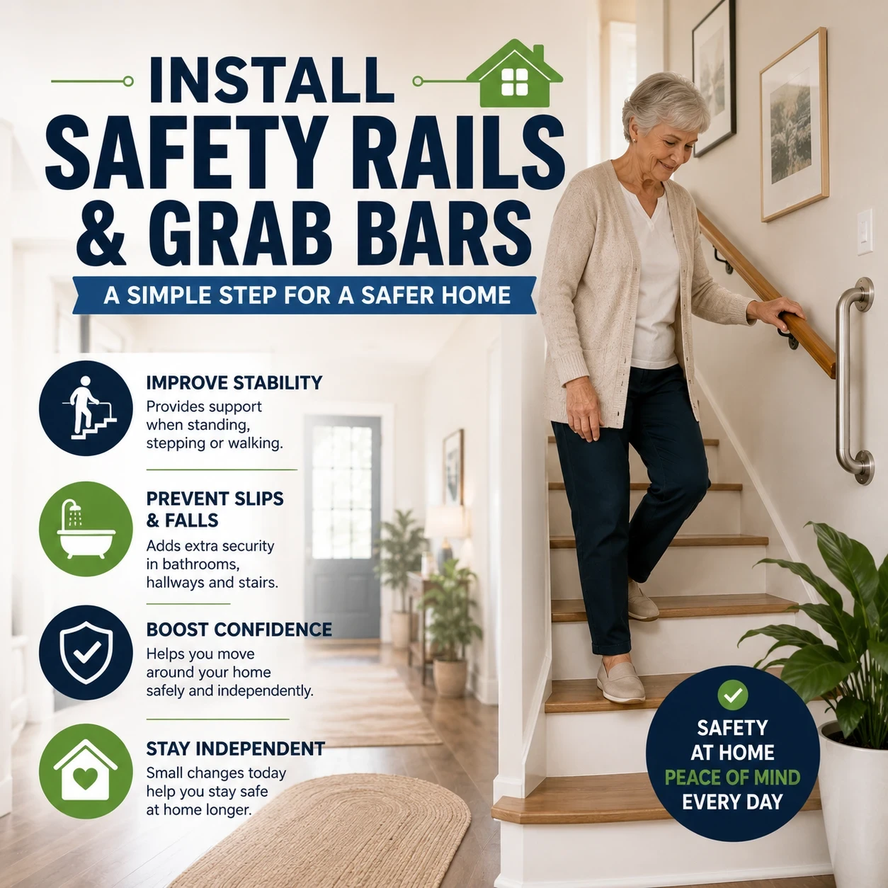 Install Safety Rails and Grab Bars how to prevent falls at home image