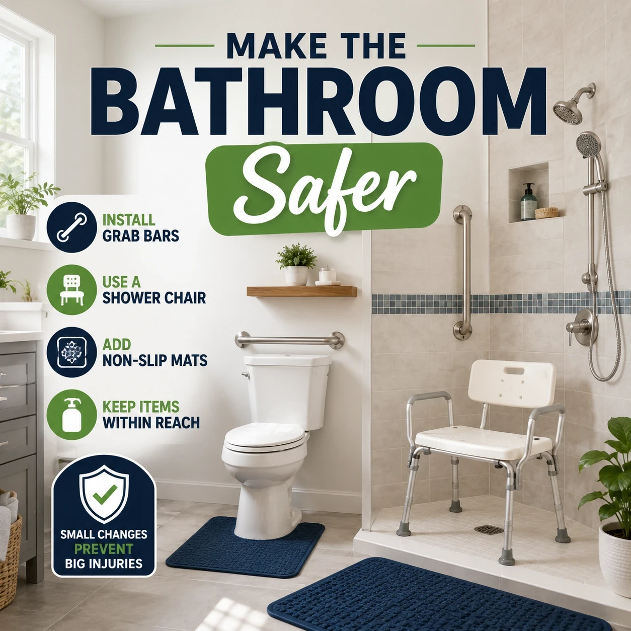 Prevent falls at home make the Bathroom Safer image