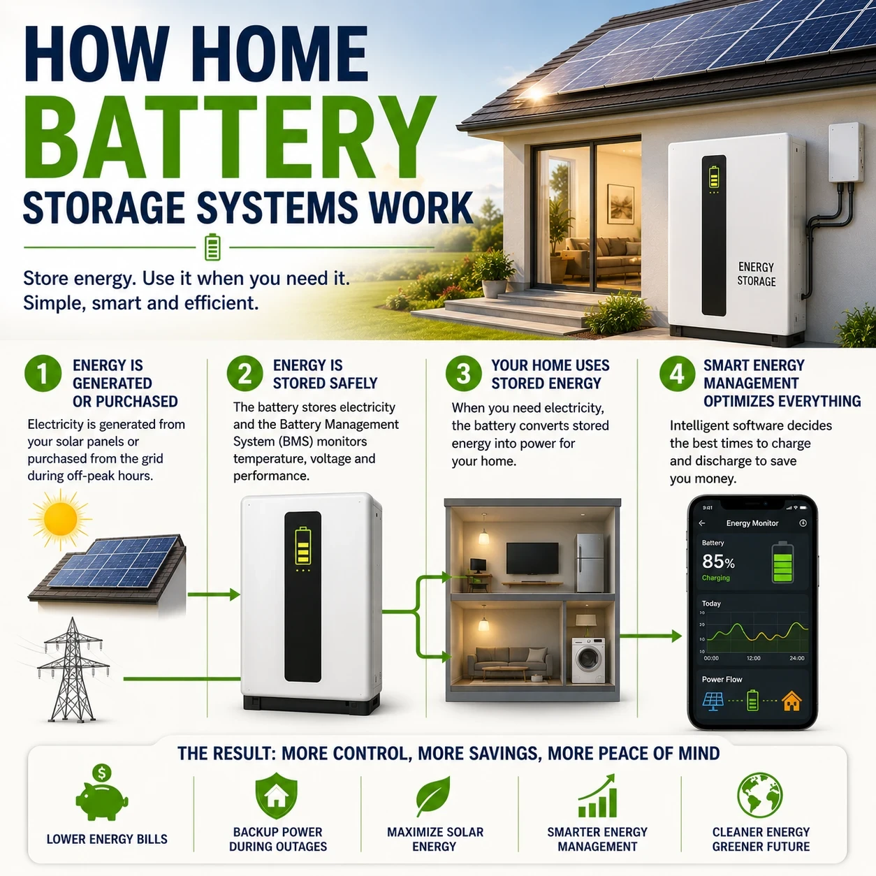 How home battery systems work image