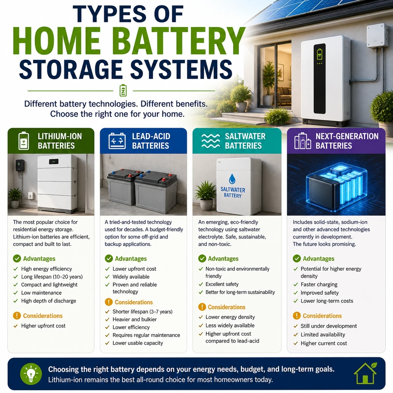 Types of home batteries image