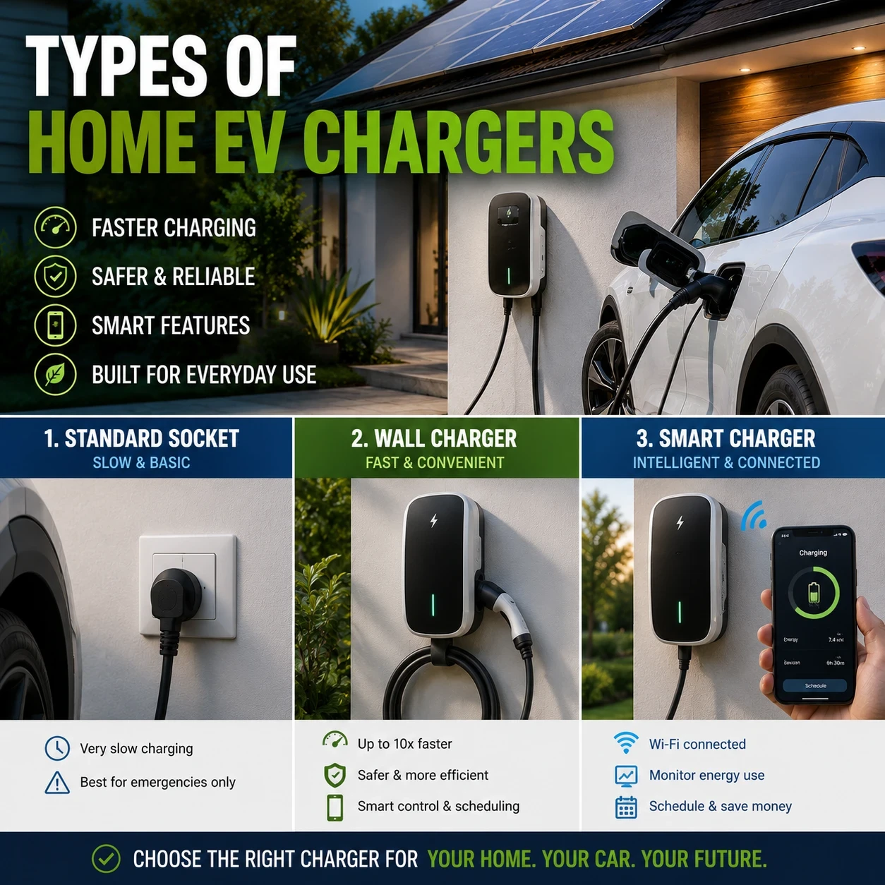 Types of home ev chargers image