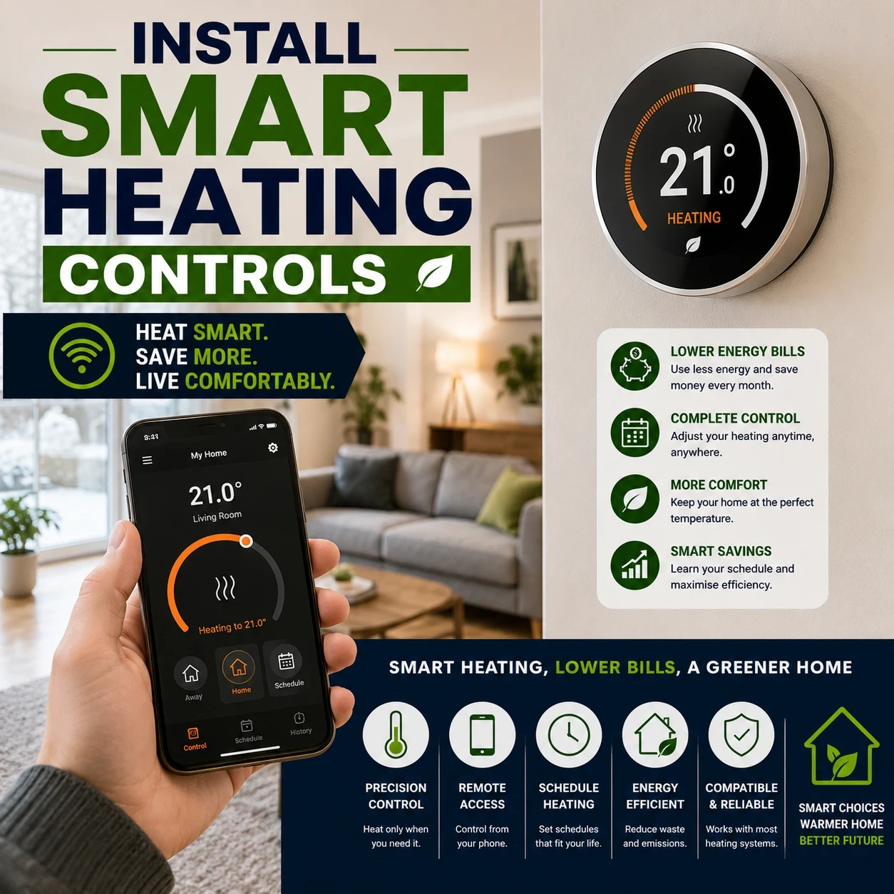 Install smart heating controls image