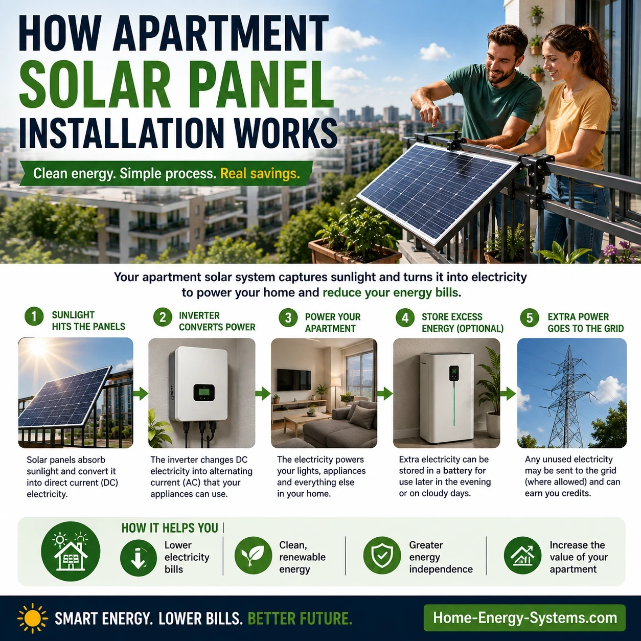 How apartment solar panel installation works image
