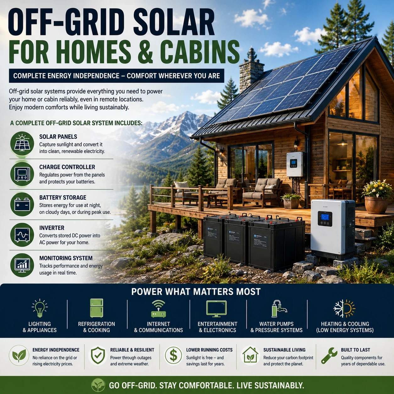 Off-grid for homes and cabins image