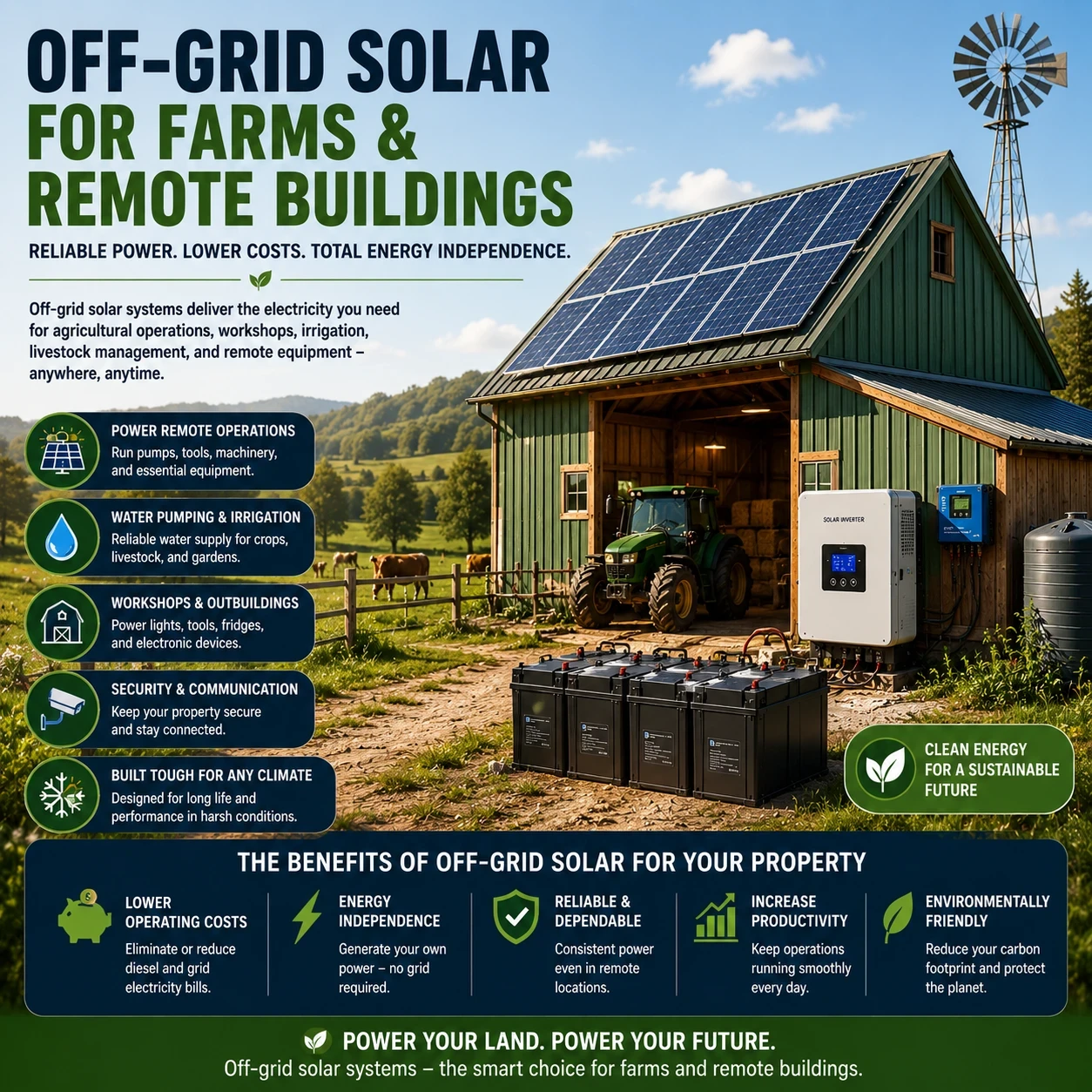Off-grid solar for farms and remote buildings image