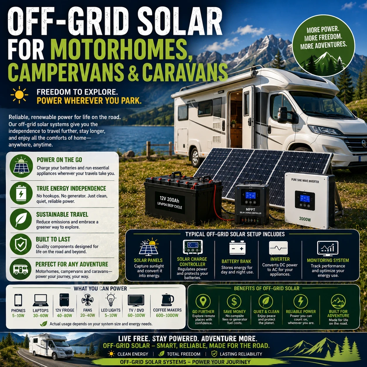 Off-grid solar for motor homes, camper vans and caravans image
