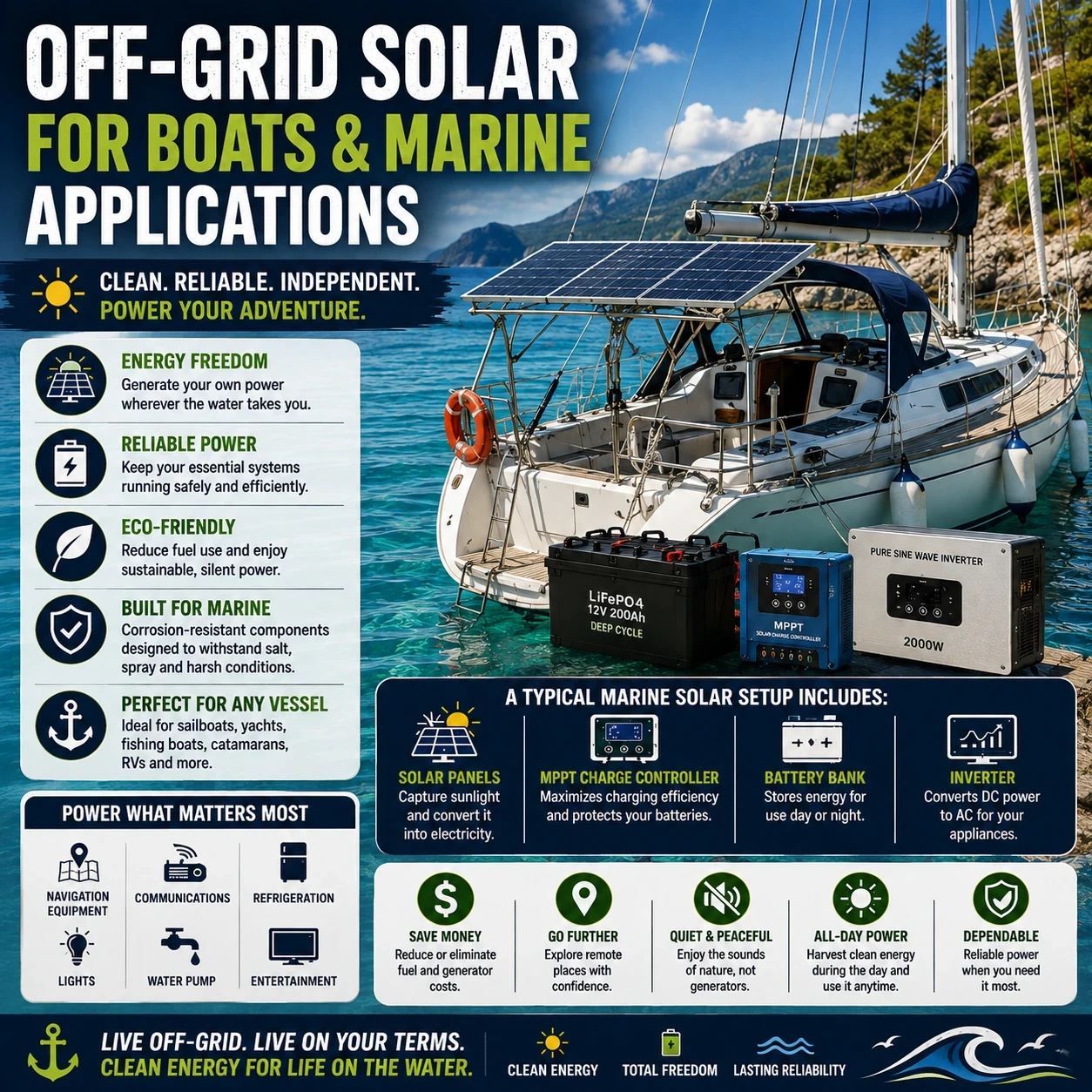 Off-Grid Solar for Boats and Marine Applications image