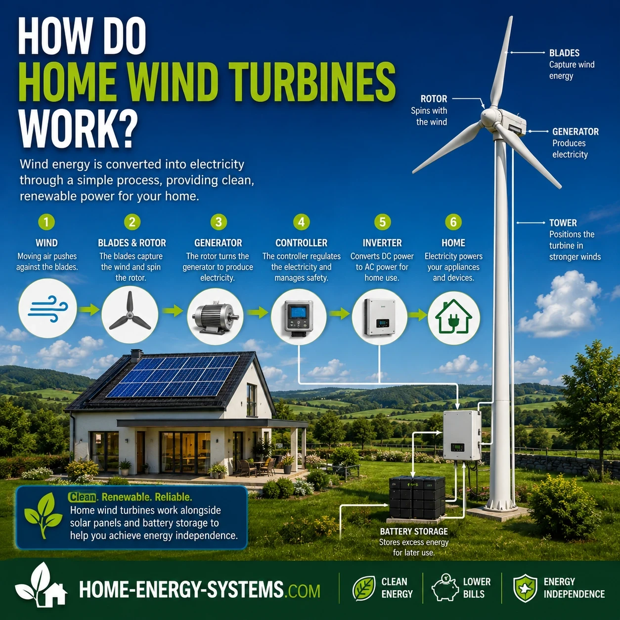 How do home wind turbines work image