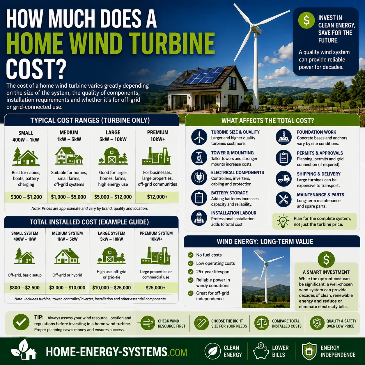 How much does a ho.e wind turbine cost image