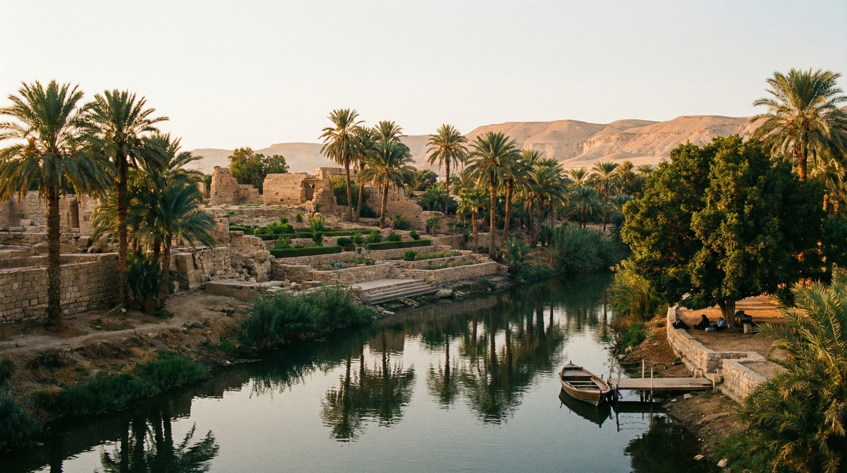 View of the land of promise with green valleys and hills