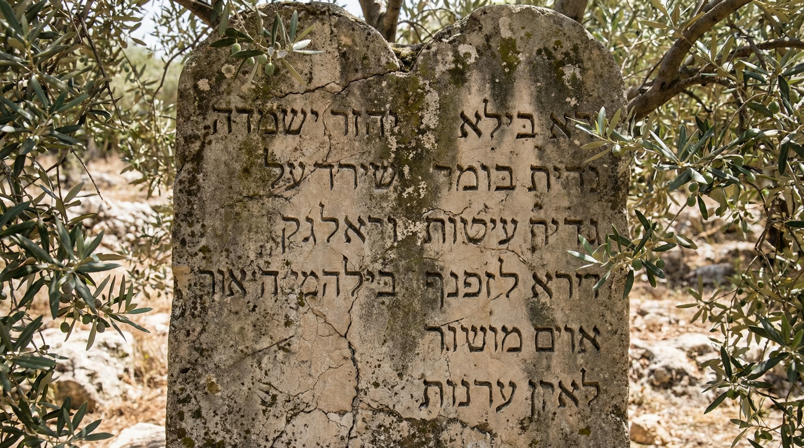 Ten Commandments carved in stone