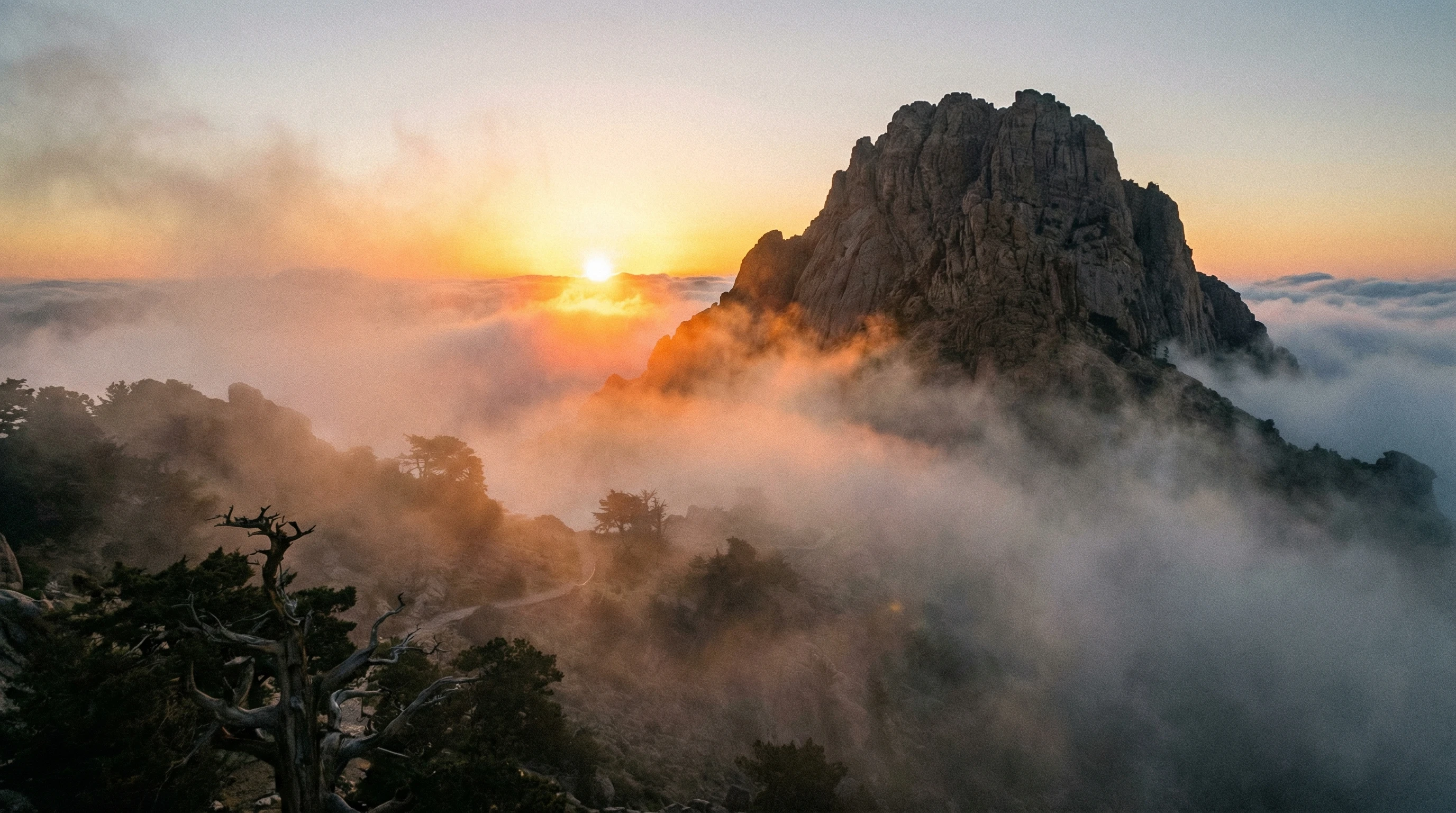 Moses on Mount Sinai with stone tablets