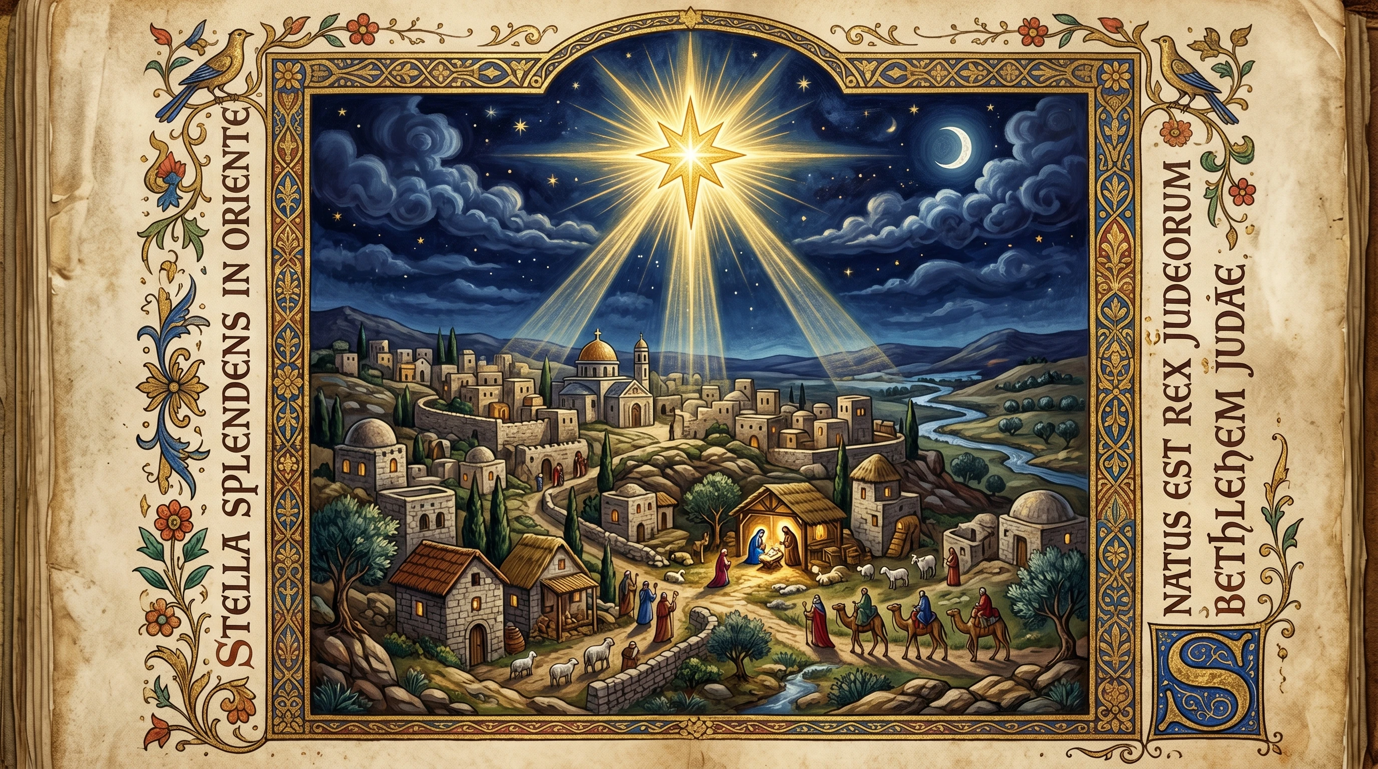 Ancient depiction of the Star over Bethlehem